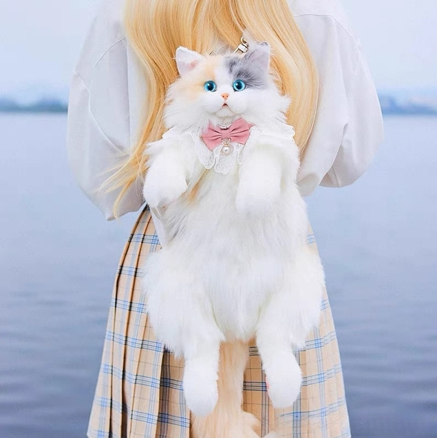 Mochila Con Forma de Gato 100% Realista 60cm + Accesorios de Regalo