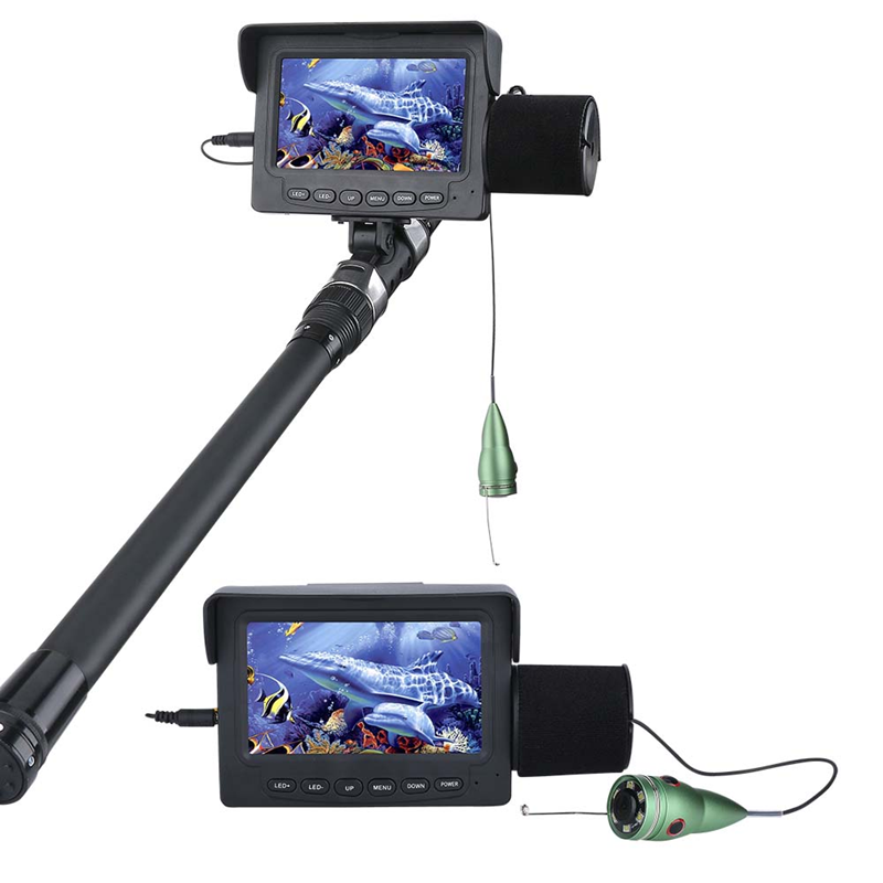 Cámara Subacuática Pesca Con Monitor y Soporte Para Caña C/ Luz Led