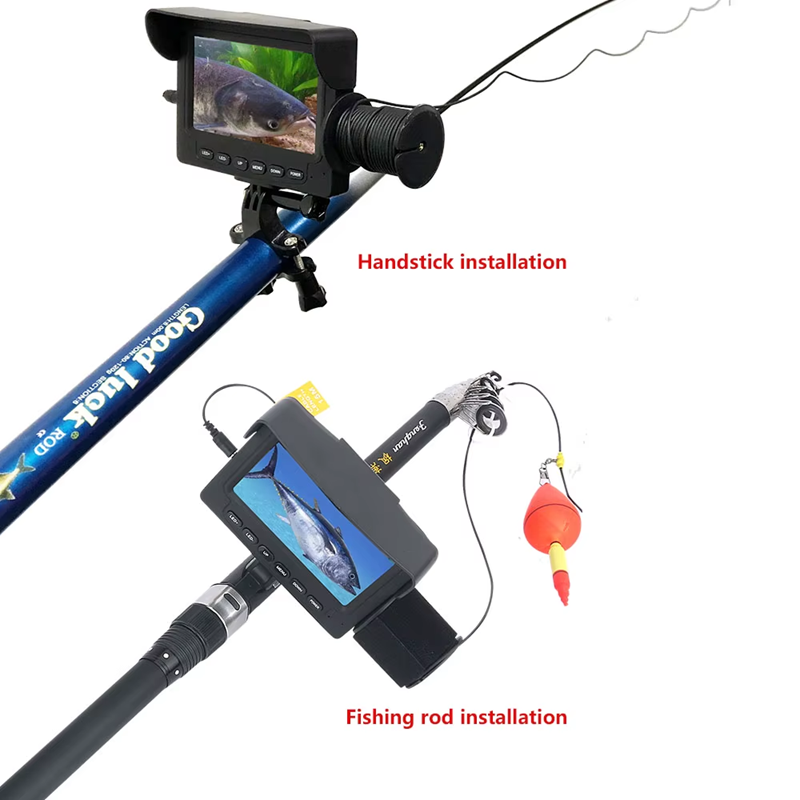 Cámara Subacuática Pesca Con Monitor y Soporte Para Caña C/ Luz Led