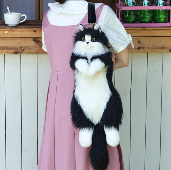 Mochila Con Forma de Gato 100% Realista 60cm + Accesorios de Regalo