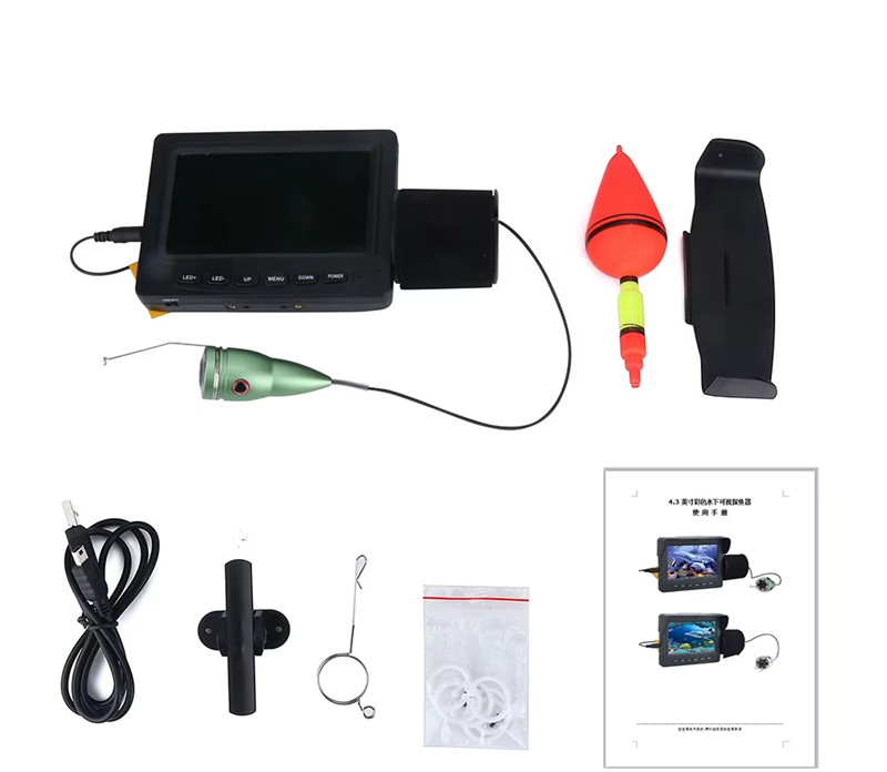 Cámara Subacuática Pesca Con Monitor y Soporte Para Caña C/ Luz Led