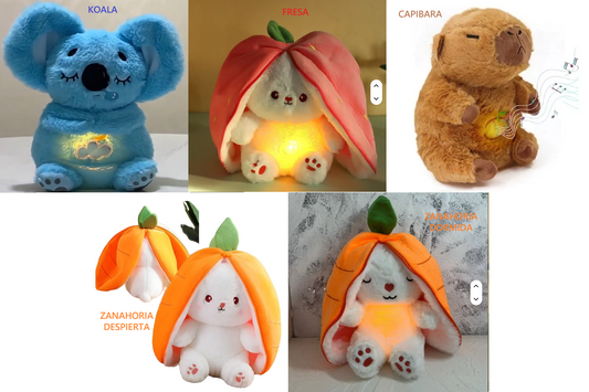 PELUCHES RESPIRAN CON LUZ Y MUSICA